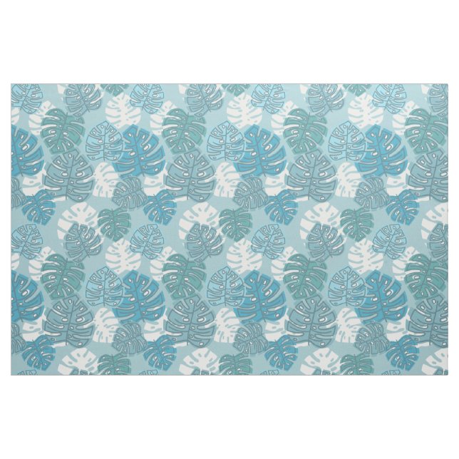 Stoff mit blauen Blätter (Yard (91,4 cm))