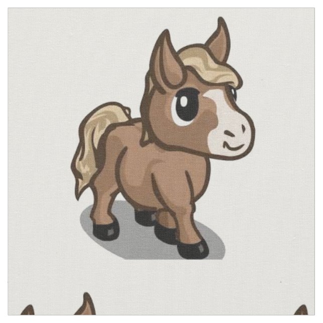 Stoff mit Cartoon-Pferd (Nahaufnahme)