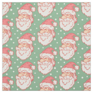 Stoff mit Retro-Muster des vintage Weihnachtsmanns