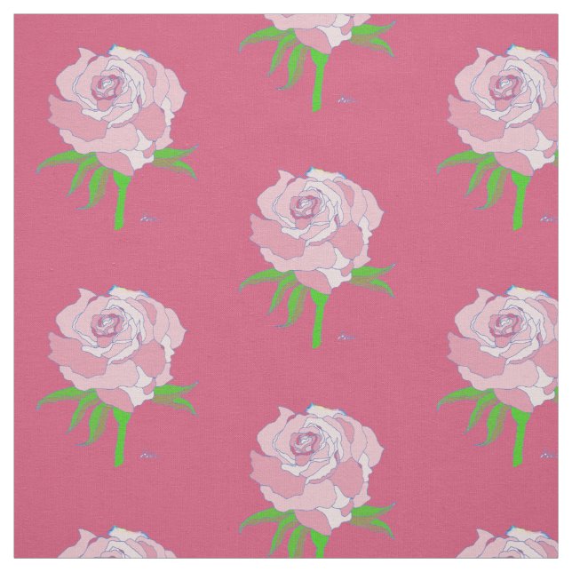 Stoff - Rose in Farbtönen (Muster)