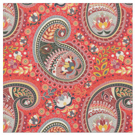 Stoff - rotes Paisleymuster