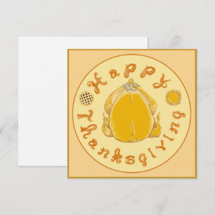 Stoff-Schriftzug Happy Thanksgiving Truthahn 2 Tor Feiertagskarte