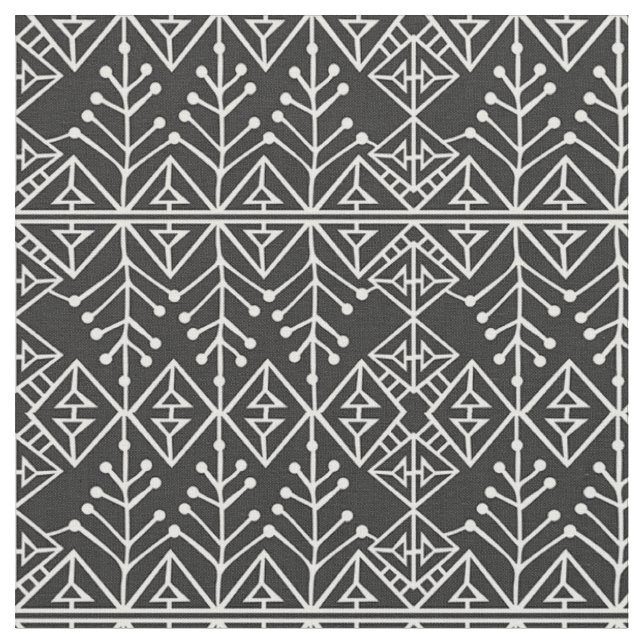 Stoff - Schwarz-Weiß-Aztek-Muster (Nahaufnahme)