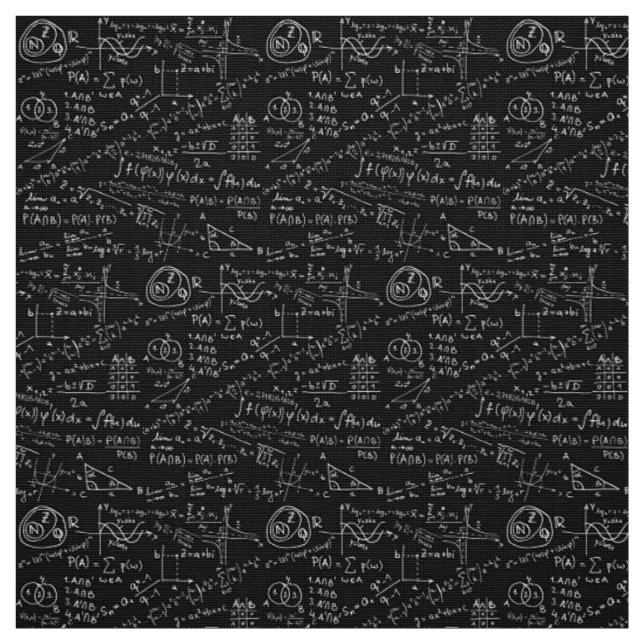 Stoff - Schwarz-Weiß-Math-Formel (Muster)