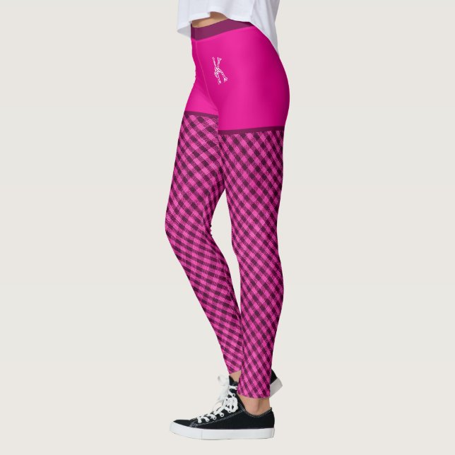 Stoffdruck Markiert rosa Erstmaliges Personalisier Leggings (Links)