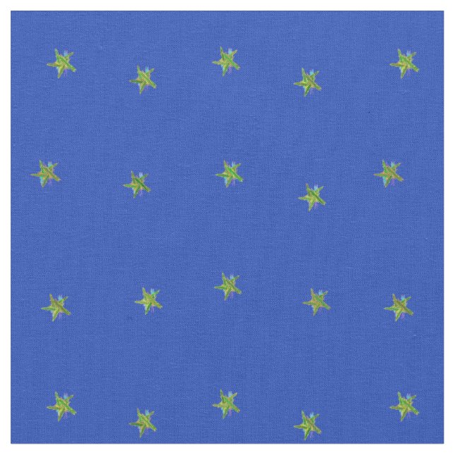 Stoffe aus blau-gelben Sternen (Nahaufnahme)