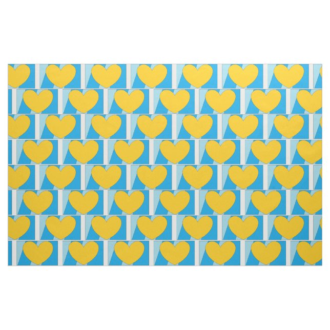 Stoffe, blau mit gelben Herzen Stoff (Fat Quarter (45,7 x 55,9 cm))