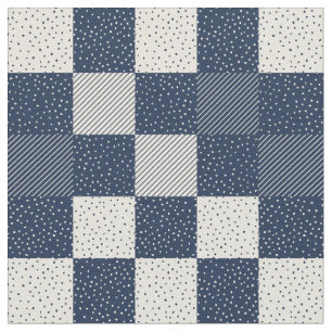 Stoffe - Crazy Buffalo Karo in Blau und Creme