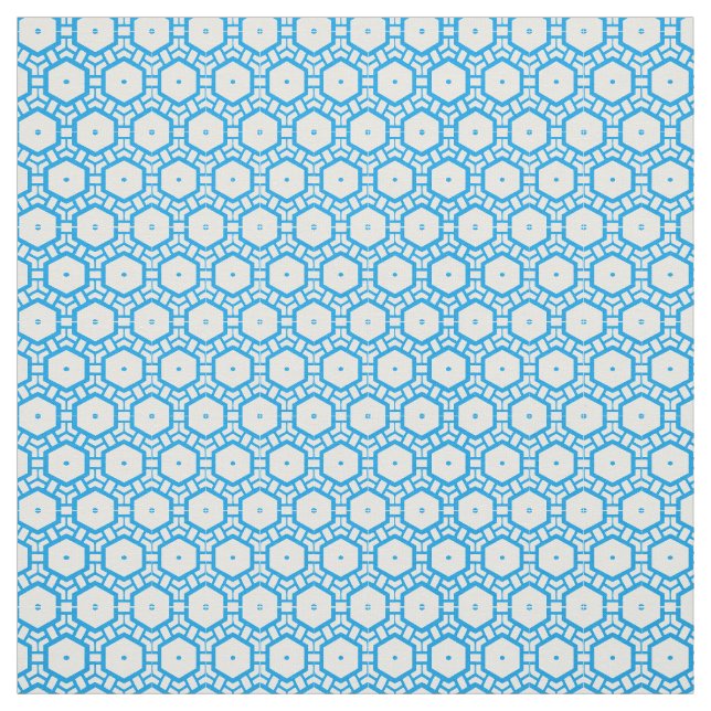 Stoffe - Hexagon Muster in Blau und Weiß (Muster)