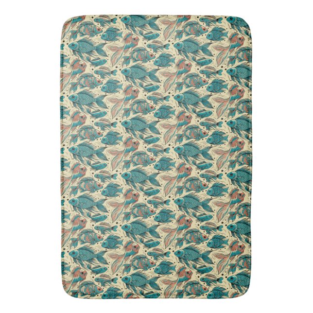Stoffe in lebendiges Fischmuster farbenfroh Badematte (Vorderseite Vertikal)