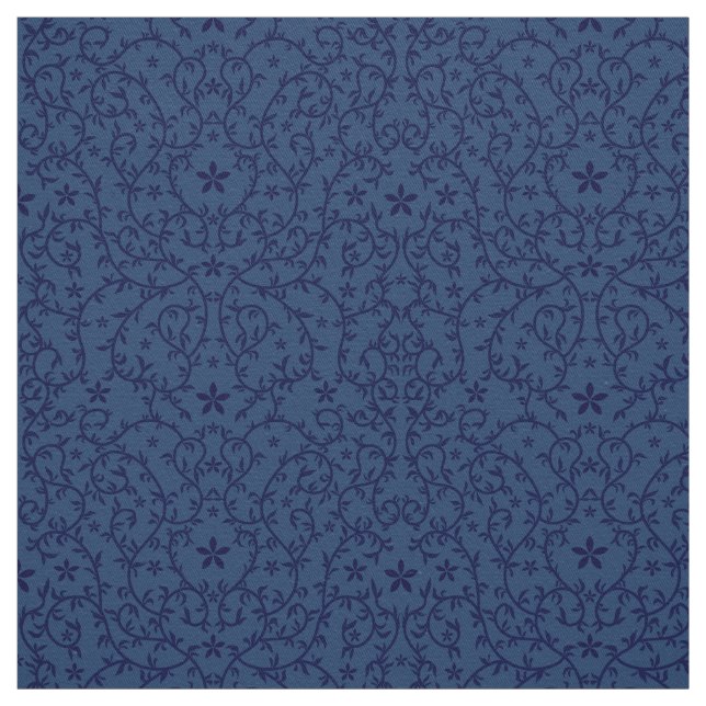 Stoffe mit dunkelblauer botanischer Ornament (Muster)