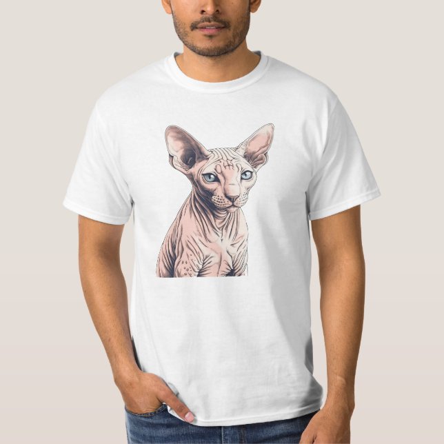 Stoffe realistische Sphynx Cat Foto Print Clothing T-Shirt (Vorderseite)