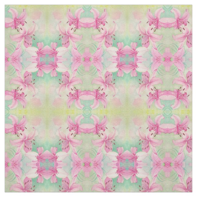 Stoffe - rosa Aquarellfarben Lilien (Muster)