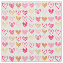 Stoffe - Rosa und goldene Lieben