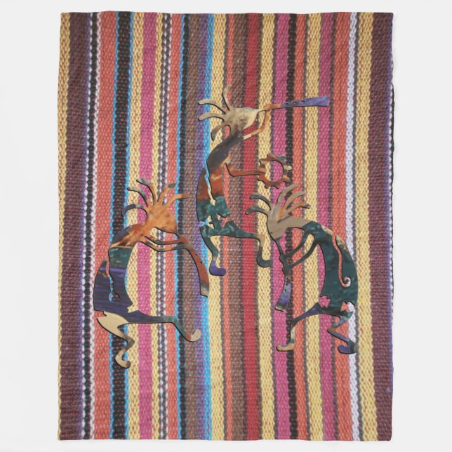 Stoffe Streifen Muster I + KOKOPELLI Fleecedecke (Vorderseite)
