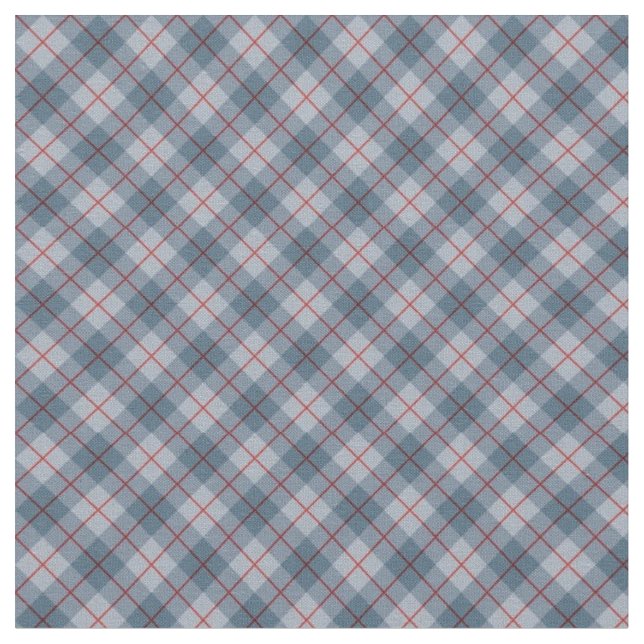 Stoffe - Tartan Blau, Grau und Rot (Nahaufnahme)