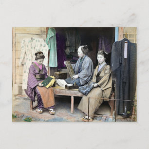 Stoffhändler Japans 1870 Postkarte