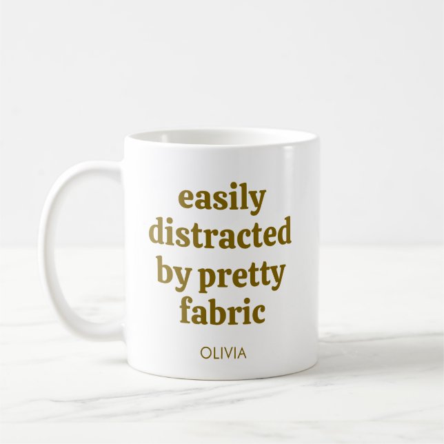 Stoffliebhaber Lustiger Quilter-Zitat Personalisie Kaffeetasse (Links)