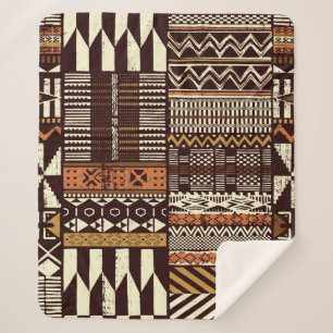 Stoffpatchwork im afrikanischen Stamm abstrakt Sherpadecke