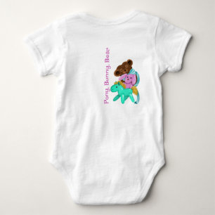 Stofftiere für Babys, rosa Hase und Schleifen Baby Strampler