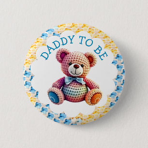 Stofftiere Jungen   Dad To Be Baby Shower Button
