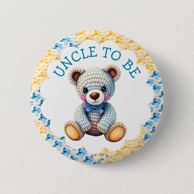 Stofftiere  | Onkel werdende Babyparty Button (Vorderseite)
