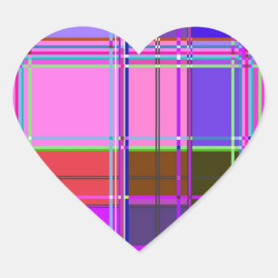 Stofftuchfarben Quadrate Herz-Aufkleber
