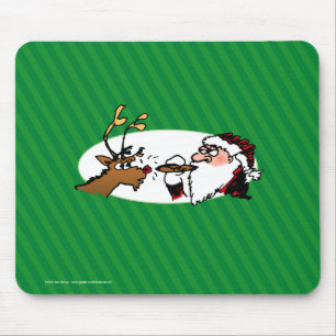 Stogie Santa Funny Cartoon Mousepad