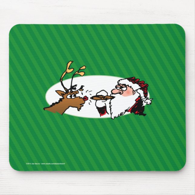 Stogie Santa Funny Cartoon Mousepad (Vorne)
