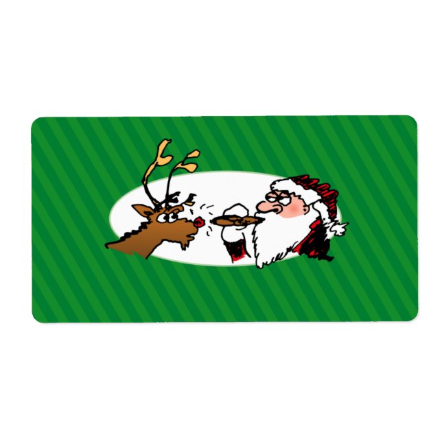 Stogie Smoking Santa Funny Green Strip Weihnachten (Vorne)