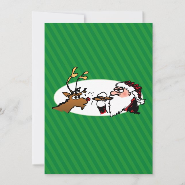 Stogie Smoking Santa Funny Green Strip Weihnachten (Vorderseite)