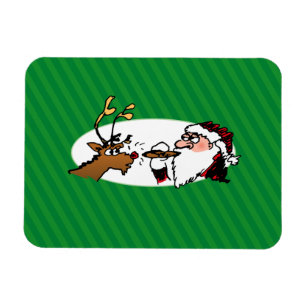 Stogie Smoking Santa Funny Green Strip Weihnachten Magnet