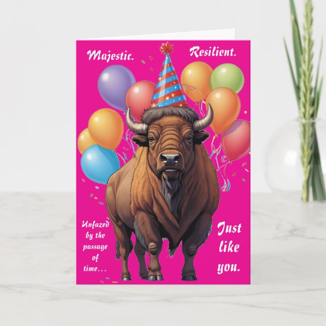 Stoic Bison Birthday Wisdom Karte (Vorderseite)
