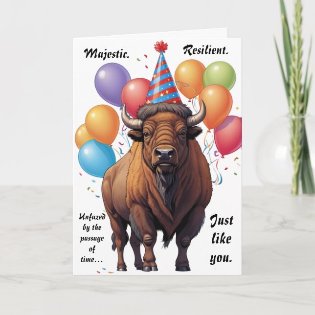 Stoic Bison Birthday Wisdom Karte (Vorderseite)