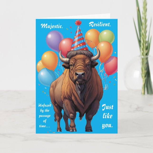 Stoic Bison Birthday Wisdom Karte (Vorderseite)