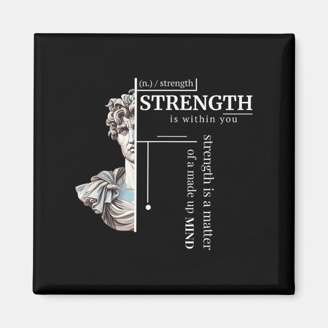 Stoic Discipline Philosophy Positive Mindset Stren Magnet (Vorne)