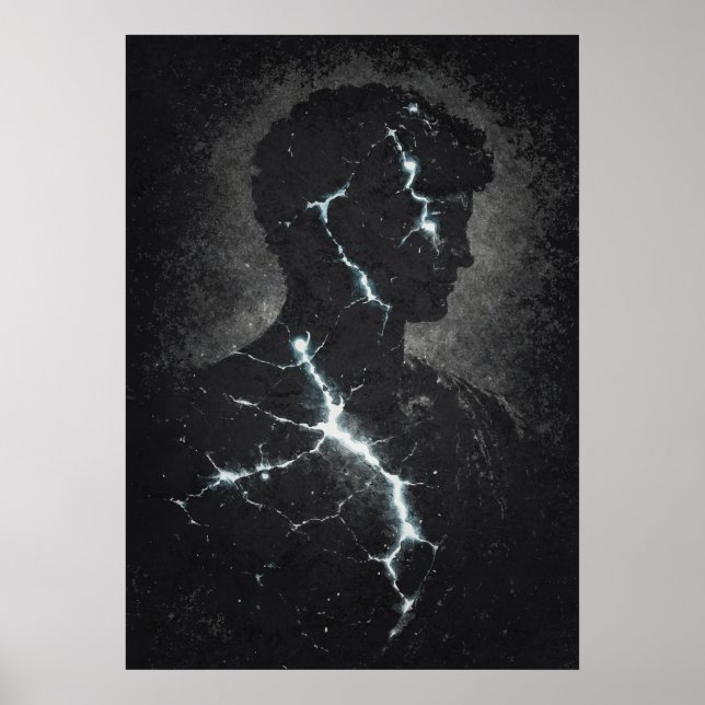Stoic Guardian, Modern Matrix Abstract Art Poster (Vorne)