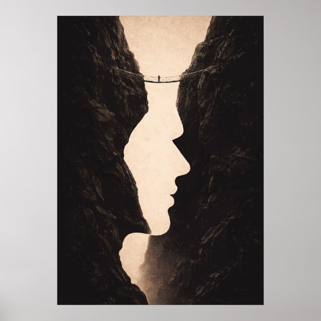 Stoic Optical Illusion Abstract Art, Cliffs, Land Poster (Vorne)