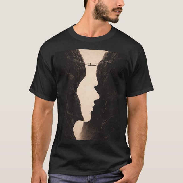 Stoic Optical Illusion Abstract Art, Cliffs, Land T-Shirt (Vorderseite)