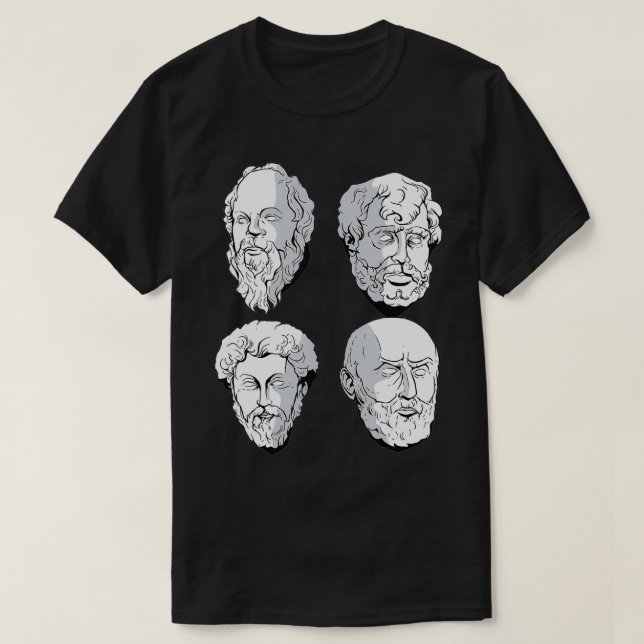 Stoic Philosophen Aurelius Socrates Seneca Epicte T-Shirt (Design vorne)