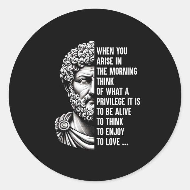 Stoic Philosopher Marcus Aurelius Shirt Motivation Runder Aufkleber (Vorderseite)