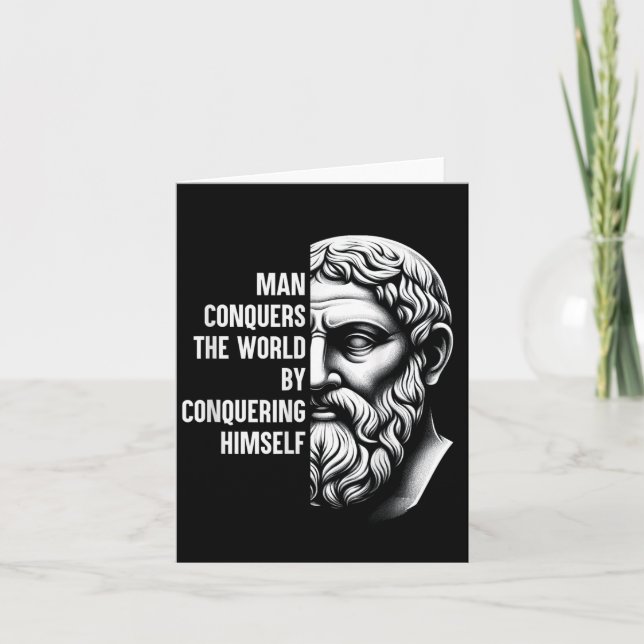 Stoic Philosopher Zeno of Citium Quote Motivationa Karte (Vorderseite)