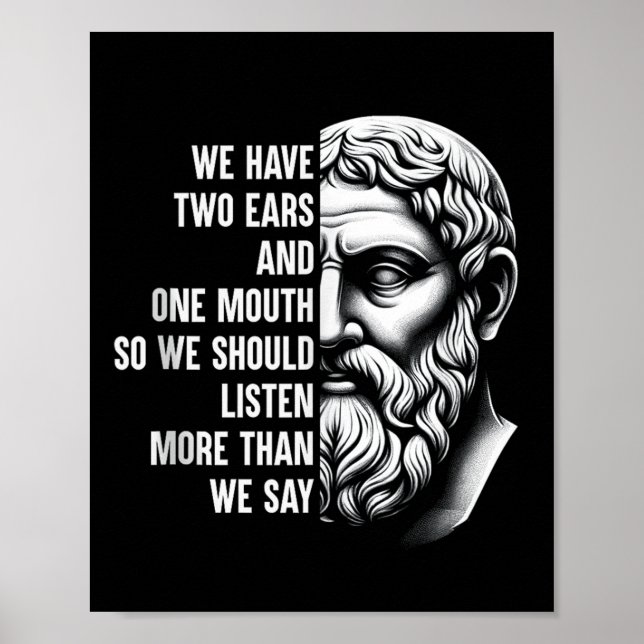 Stoic Philosopher Zeno of Citium Quote Motivationa Poster (Vorne)