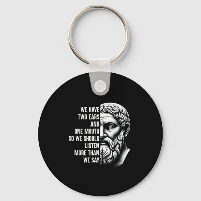 Stoic Philosopher Zeno of Citium Quote Motivationa Schlüsselanhänger (Vorderseite)
