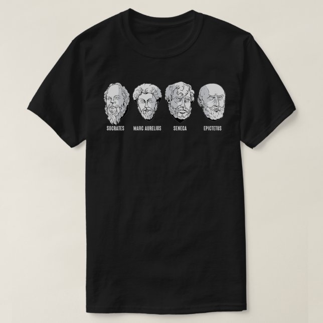 Stoic Philosophers Aurelius Socrates Seneca Epicte T-Shirt (Design vorne)
