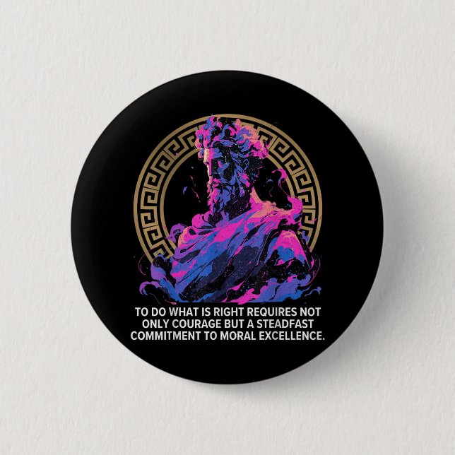 Stoic Philosophy Epic Old Greece Inspiration Stoi Button (Vorderseite)
