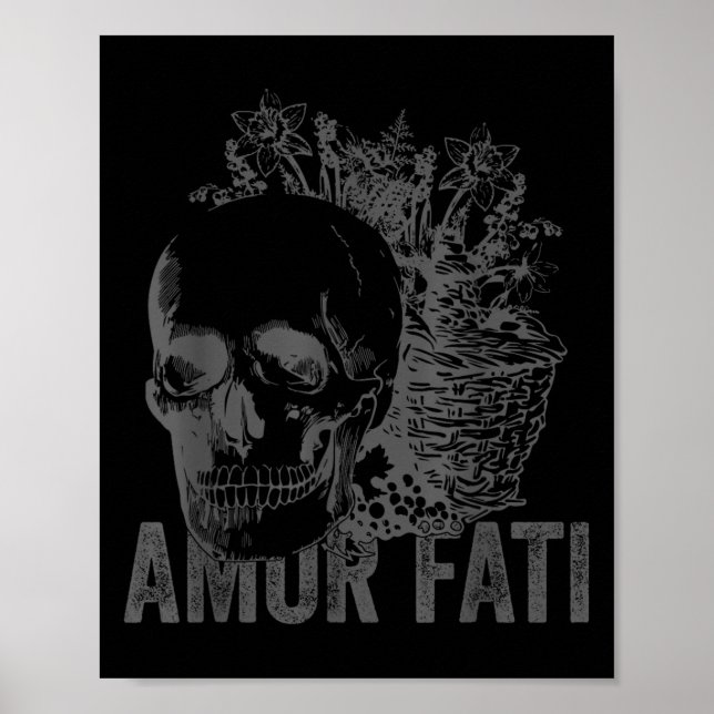 Stoic Philosophy Gray Hellenistic Stoicism Amor Fa Poster (Vorne)