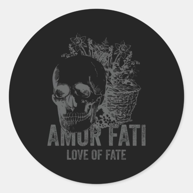 Stoic Philosophy gray with Translation Stoicism Am Runder Aufkleber (Vorderseite)