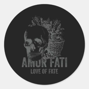 Stoic Philosophy gray with Translation Stoicism Am Runder Aufkleber