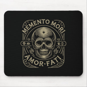 Stoic Philosophy Memento Mori Amor Fati Skull Stoi Mousepad